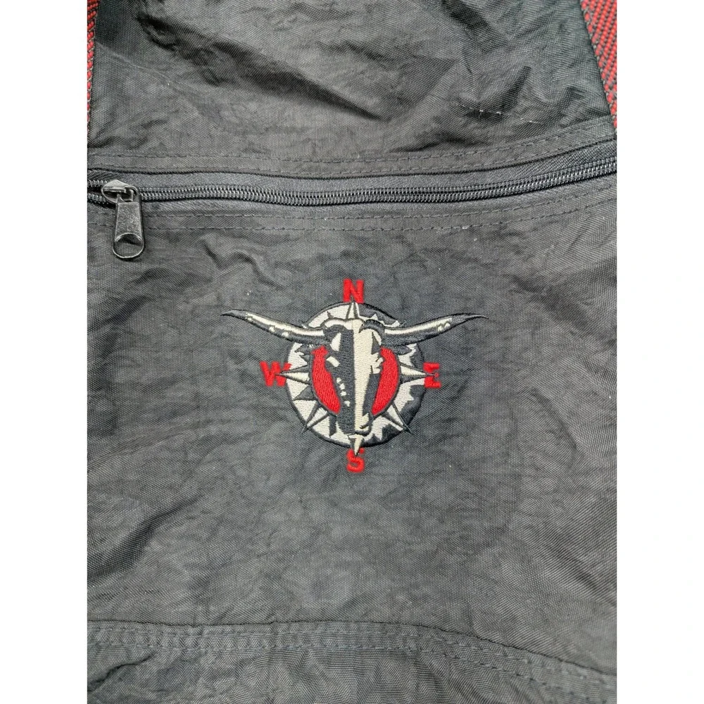 Black Duffel Bag with Red Straps Compass Bull‎ Skull Logo Travel Gym Carry-on